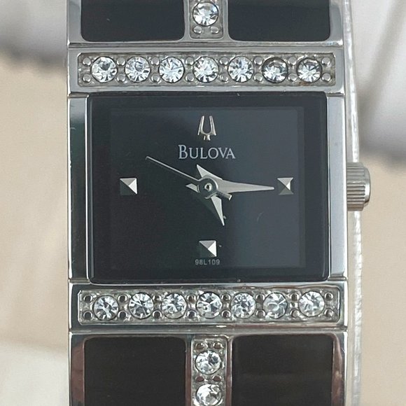 Bulova Cocktail Watch Stainless Steel with Black Onyx Tiles & Swarovski Crystals main image 6